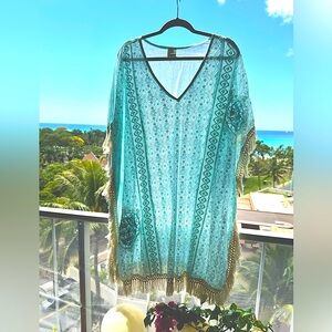 Beautiful Aqua turquoise tunic beach cover